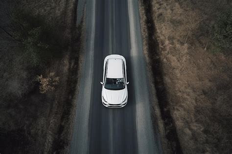 Premium AI Image | Aerial view of a car on the road