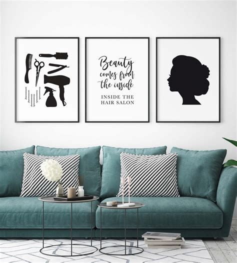 Hair salon wall art Beauty salon decor Hairdressing prints | Etsy ...