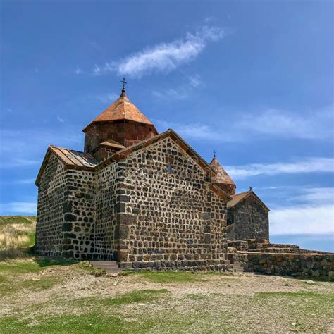 Armenian Monastery Of Sevanavank At Lake Sevan In Spring Stock Photo ...