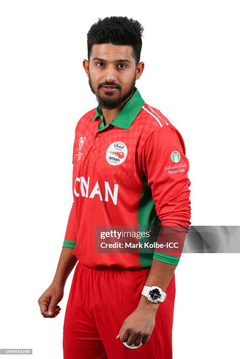 Aqib Ilyas of Oman poses for a photograph prior to the ICC Men's ...