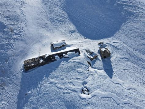 Aerial View of Covered in Snow Buildings · Free Stock Photo