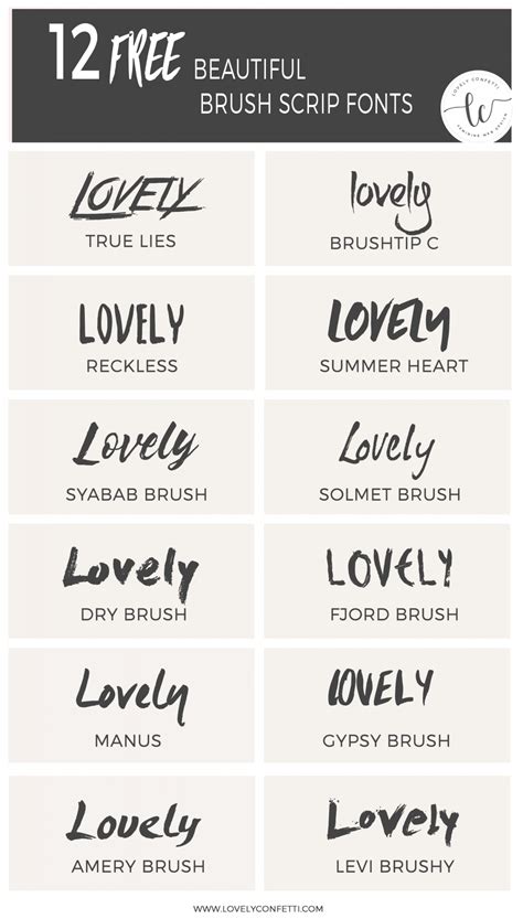 12 beautiful free brush script fonts | Lovely Confetti