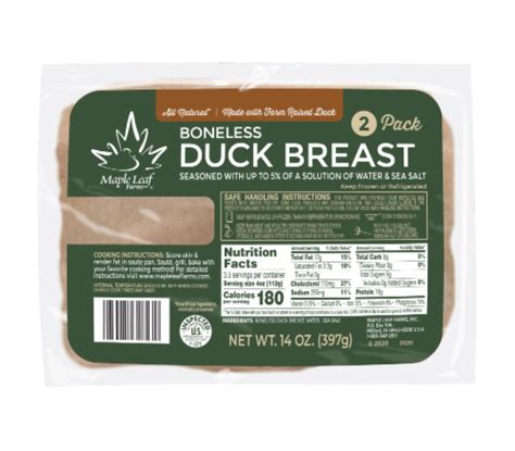 Maple Leaf Farms All Natural Boneless Duck Breast 2 Pack, 14 oz ...