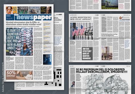 Modern Newspaper Design Layout Stock Template | Adobe Stock