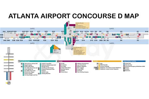 Atlanta Airport Terminal Map - Atlanta Airport Food, Shops Guide