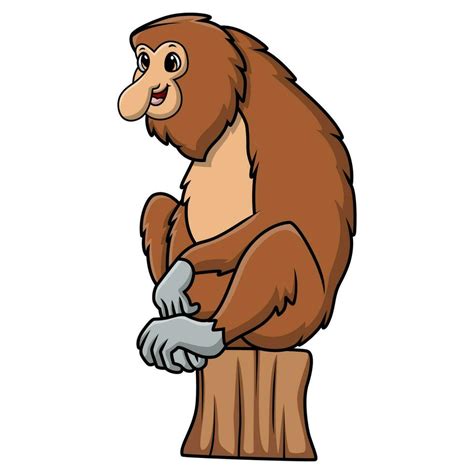 Cute proboscis monkey cartoon on white background 36130155 Vector Art ...