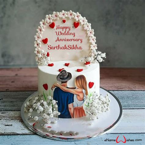 Happy wedding anniversary wishes couple cake with name – Artofit