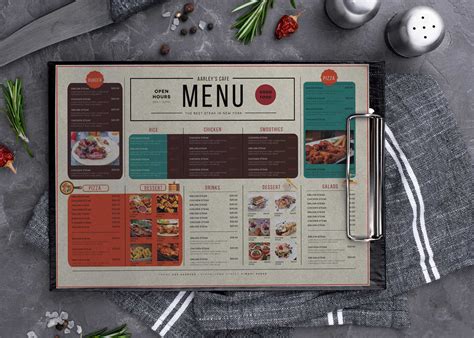 Restaurant Menu Horizontal Design Template