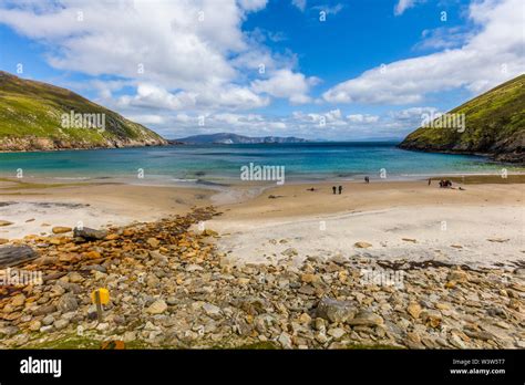 Keem Bay and beach on the Wild Atlantic Way on Achill Island in County ...