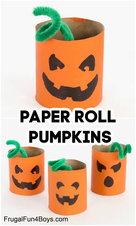 Paper Roll Pumpkin Craft - Frugal Fun For Boys and Girls