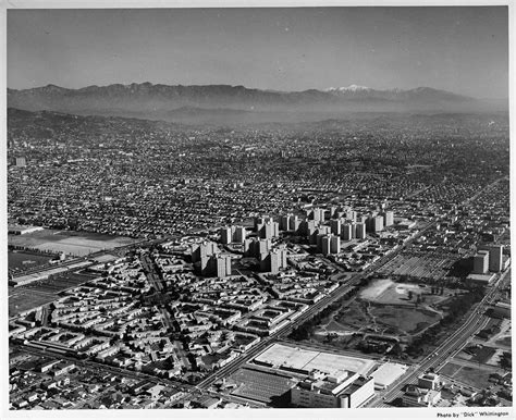 Park La Brea, 1954. Also visible: La Brea Tar Pits, the Prudential ...