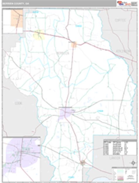 Berrien County, GA Zip Code Wall Map Premium Style by MarketMAPS