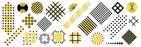 Premium Vector | Set of geometric abstract shapes design yellow and black