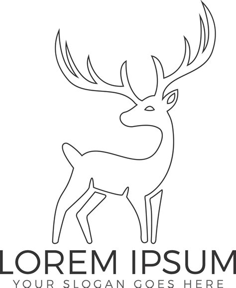 Deer vector logo design. 11715114 Vector Art at Vecteezy