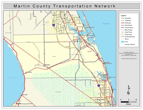 Martin County Road Network- Color, 2009