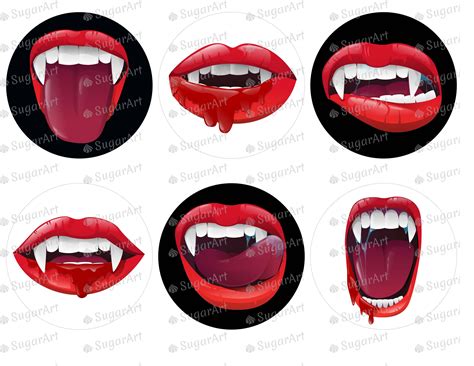 Realistic Vampire Mouth Halloween - Icing - ISA157 – Sugar Art