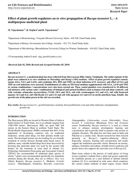 (PDF) Effect of plant growth regulators on in vitro propagation of ...