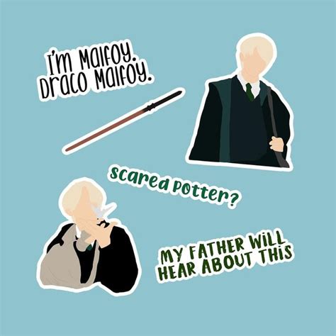 Draco Malfoy Inspired Sticker Pack 6 Piece Premium | Etsy | Harry ...