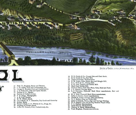 Bristol, NH in 1884 - Bird's Eye View Map, Aerial, Panorama, Vintage ...