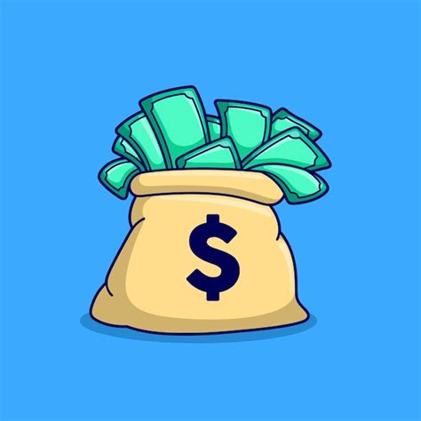 Premium Vector | Cute open money bag vector illustration save money cartoon