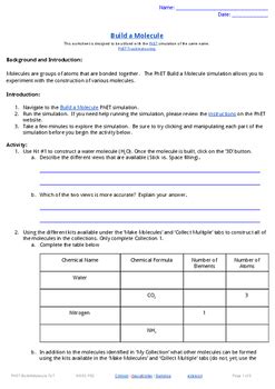 Phet Build A Molecule Worksheet Answers | TUTORE.ORG - Master of Documents