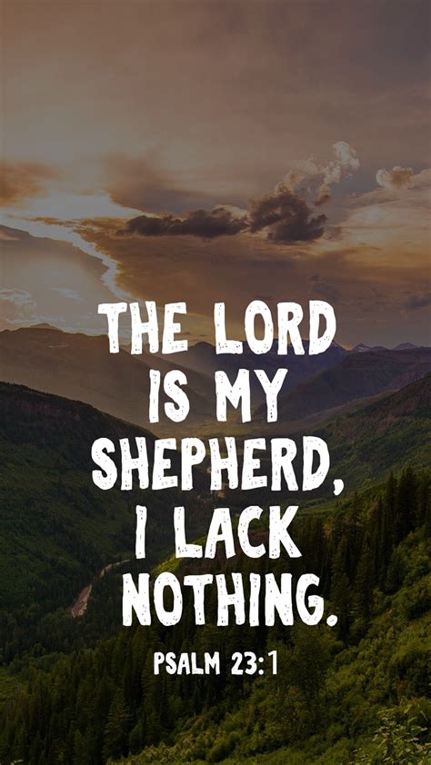 Psalm 23:1 bible verse lock screen