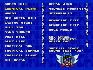 Sonic 2 - Level Select (Mock-up) by HorrorTroll on DeviantArt