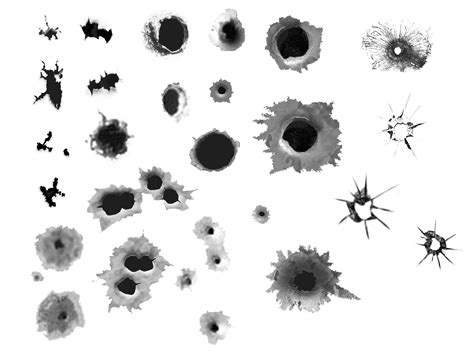 Bullet Holes, Effects, Damage, Pattern, Marks PNG