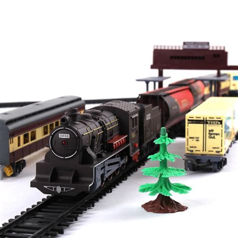 Electric Train Toys Super Long Track Set With Light Sound Classic ...