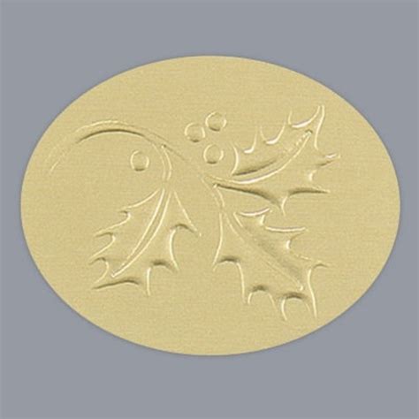 Items similar to Embossed Gold Holly Oval Christmas Stickers Envelope ...