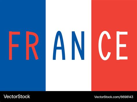 French flag and word france Royalty Free Vector Image