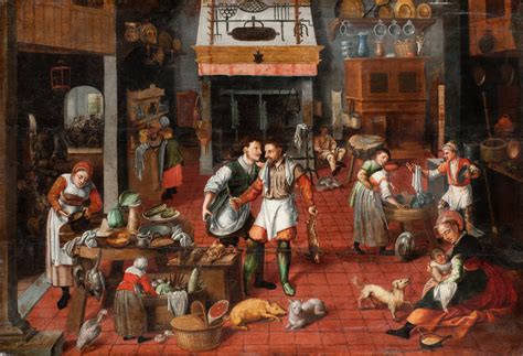 Kitchen Interior_ attributed to Marten van Cleve_~1565 | Painting ...