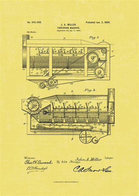 Thresher Patent Print Threshing Machine Agriculture Blueprint - Etsy