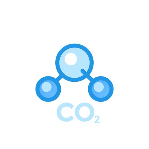 co2 molecule, carbon dioxide icon isolated on white 4510670 Vector Art ...