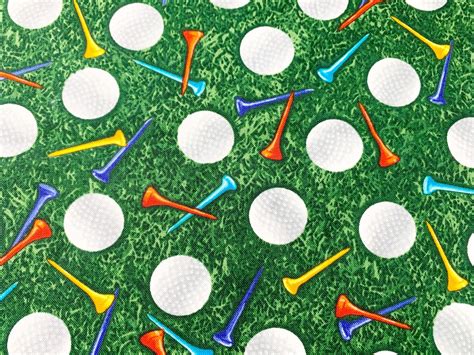 Golf Ball and Tee Fabric....1/2 yard of a 44 Wide 100% Cotton | Etsy