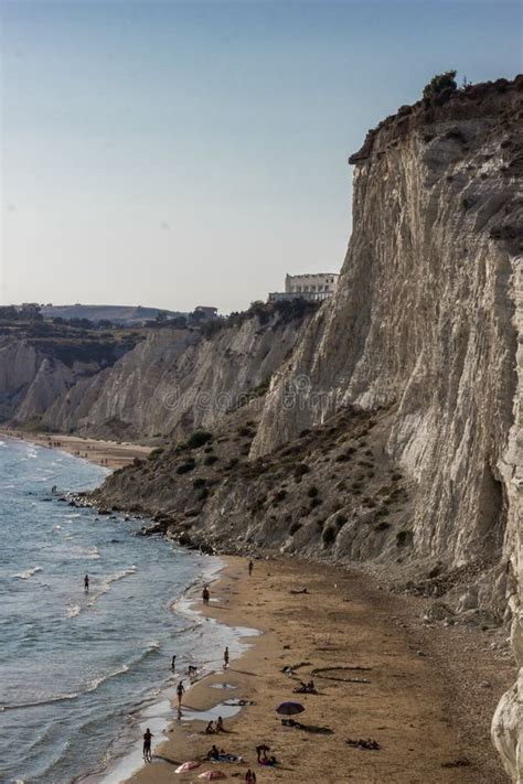 Coastline of Agrigento, Sicily Stock Image - Image of beach, people ...