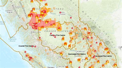 British Columbia Fires Map - Map Of Us West