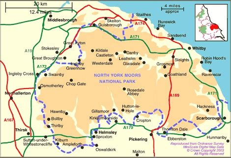 North York Moors Map, Yorkshire