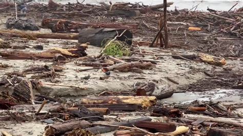 Debris Scattered Across Capitola Beach Following Storm