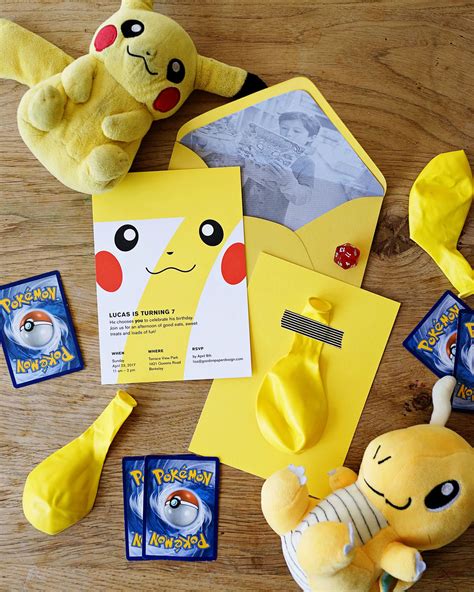 Lucas's Pokemon Birthday Party Invitations