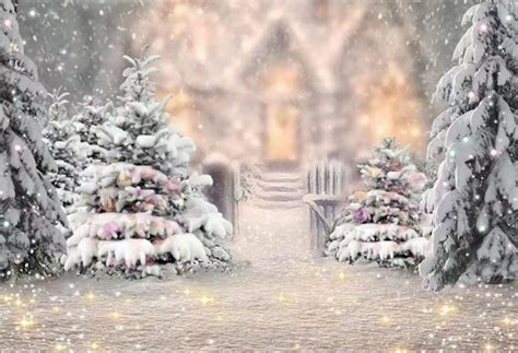 Christmas Snow Scenery Backdrop Xmas Background Christmas Photo ...