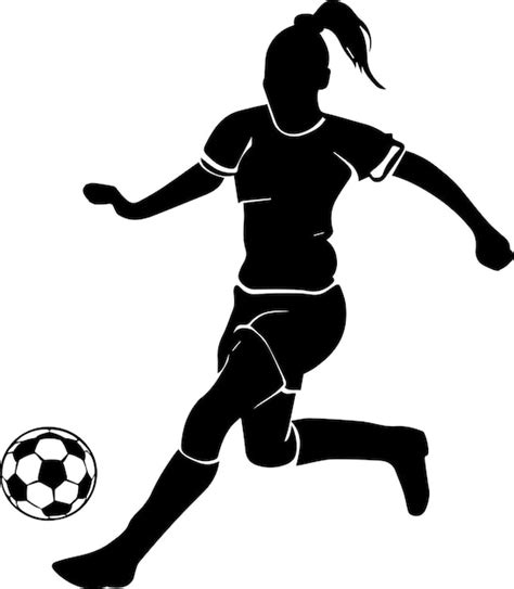 Silueta de vector de jugadora de fútbol femenino 22 | Vector Premium