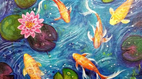 Koi Fish Pond Painting Best Sale | www.pinnaxis.com