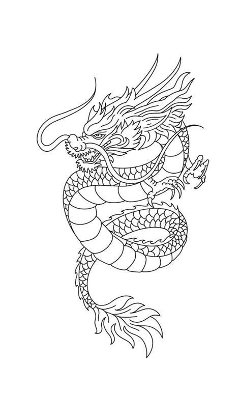 Chinese Dragon Tattoo Stencil