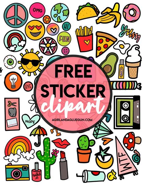 the free sticker clipart is available for all kinds of items that are ...