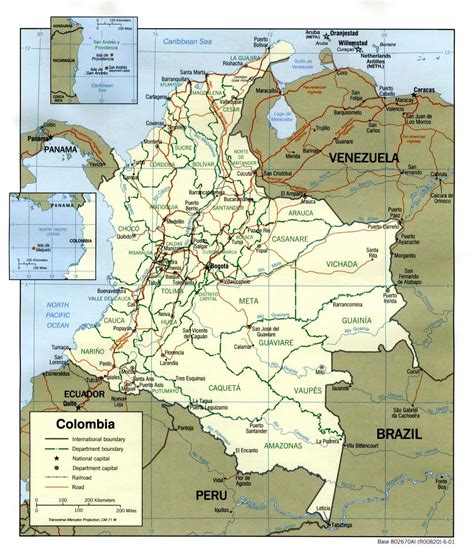 Colombia Maps | Printable Maps of Colombia for Download