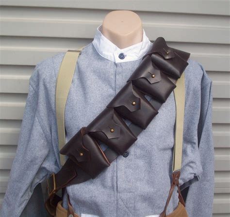 AUSTRALIAN LIGHT HORSE 9 POCKET BANDOLEER - LEATHER