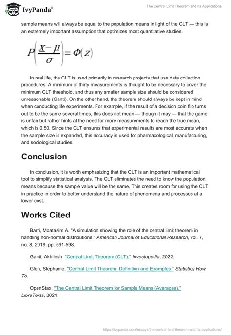 The Central Limit Theorem and Its Applications - 694 Words | Essay Example