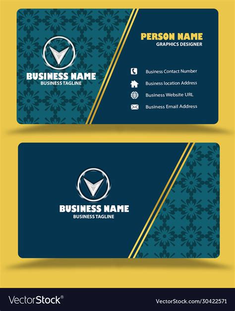 dark green business card template psd blue background business card ...