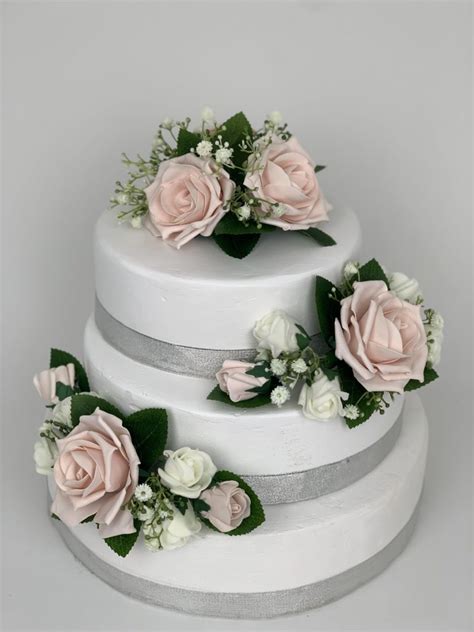 Artificial Wedding Cake Topper Flower 3 piece gypsophila